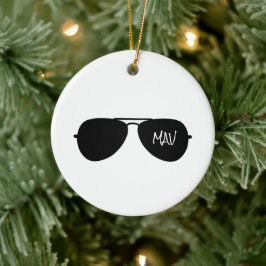 Ornamento De Cerâmica Aviator Sunglass Pilot INITIALS MAV Aviations
