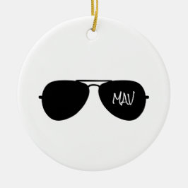 Ornamento De Cerâmica Aviator Sunglass Pilot INITIALS MAV Aviations