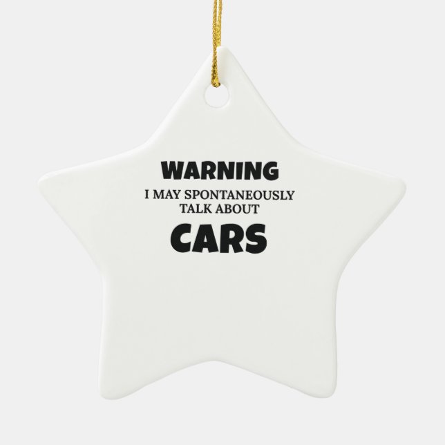 Ornamento De Cerâmica Aviso De Presente Para Entusiastas De Carro Pode F (Frente)