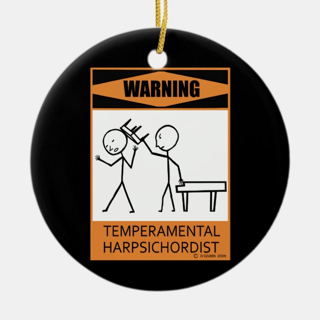 Ornamento De Cerâmica Aviso! Jogador de cravo-da-índia temperado (Frente)