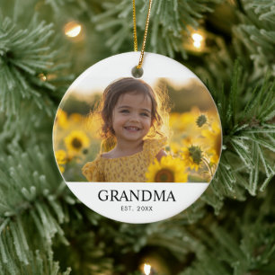 Ornamento De Cerâmica Avó com Foto Personalizada