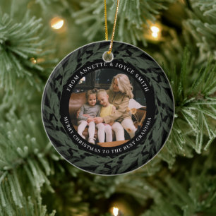 Ornamento De Cerâmica Avó Coroa Elegante foto Natal