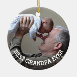 Ornamento De Cerâmica Avô da Família Fotográfica Personalizada do Melhor
