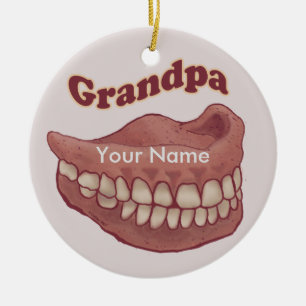 Ornamento De Cerâmica Avô de Dentadura Postiça 