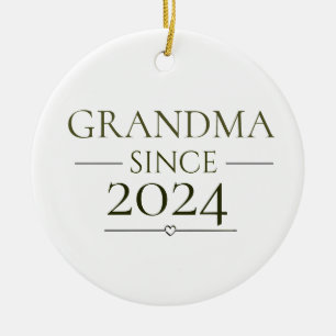 Ornamento De Cerâmica Avó Desde Personalizado Ano Minimalista Família 