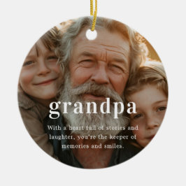 Ornamento De Cerâmica Avô | Foto do Natal Sentimental Keepsasasaame