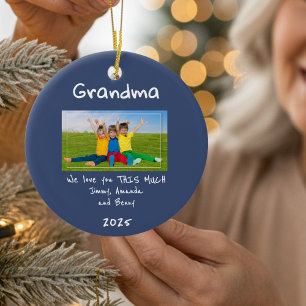 Ornamento De Cerâmica Avó Nós Amamos Você Tanto Foto Presente de Natal