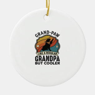 Ornamento De Cerâmica Avô Pata Avô Cachorro Retro Pôr do Sol Bandana_1