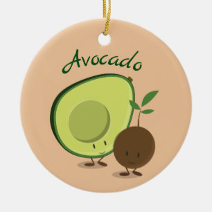 Ornamento De Cerâmica Avocado Characters Food
