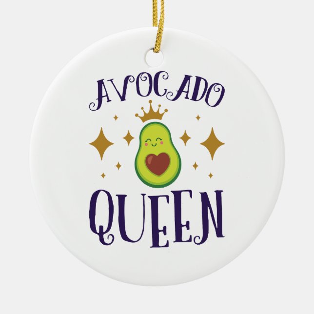 Ornamento De Cerâmica Avocado Queen (Frente)