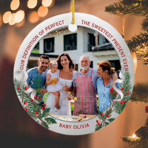 Ornamento De Cerâmica Avós 1rua de Natal Quadro de Prata Clássico