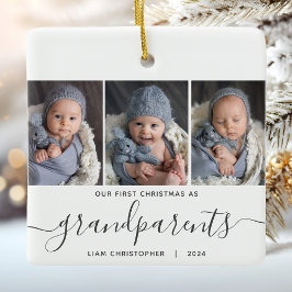 Ornamento De Cerâmica Avós 1rua Natal 3 Fotografia Cinza Script