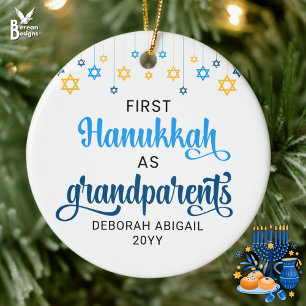 Ornamento De Cerâmica AVÓS personalizados PRIMEIRO HANUKKAH