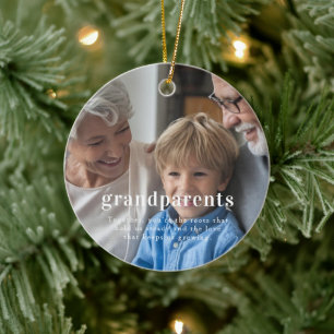 Ornamento De Cerâmica Avós Presente de Natal com Foto