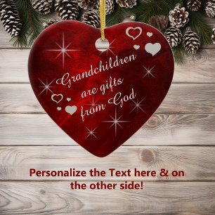 Ornamento De Cerâmica Avós, Star Heart Keepsait