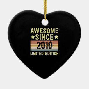 Ornamento De Cerâmica Awesome Since 2010 Birthday
