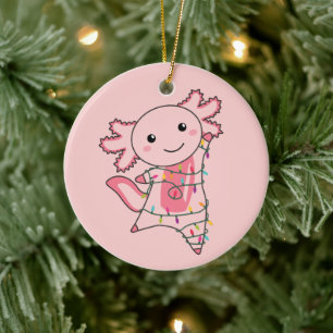 Ornamento De Cerâmica Axolotl Felry Natal Animais De Inverno Axolotls Ad