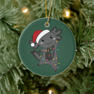 Ornamento De Cerâmica Axolotl Felry Natal Animais de inverno Axolotls Ba