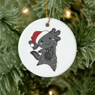 Ornamento De Cerâmica Axolotl Felry Natal Animais de inverno Axolots