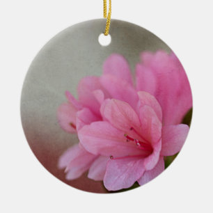 Ornamento De Cerâmica Azálea Rosa Texturizada Personalizada