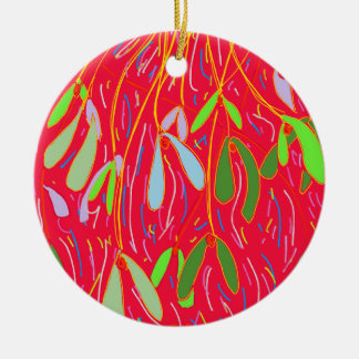 Ornamento De Cerâmica Azevinho Caprichoso, Vermelho