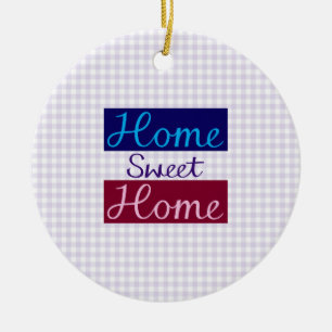 Ornamento De Cerâmica Azuis Home doces Home, vermelho, rosa, roxo,