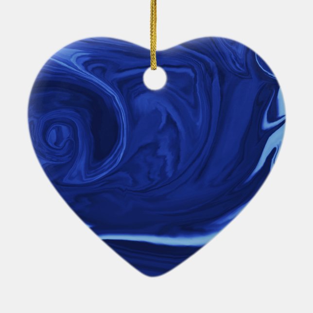 Ornamento De Cerâmica Azul de cobalto Texturizado (Verso)
