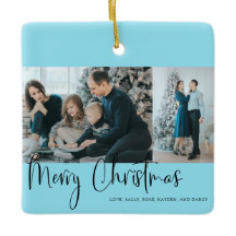 Azul de Colagem de Fotos com Script de Natal Feliz