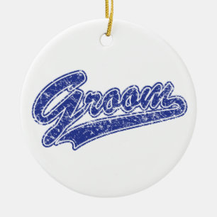 Ornamento De Cerâmica Azul de Groom