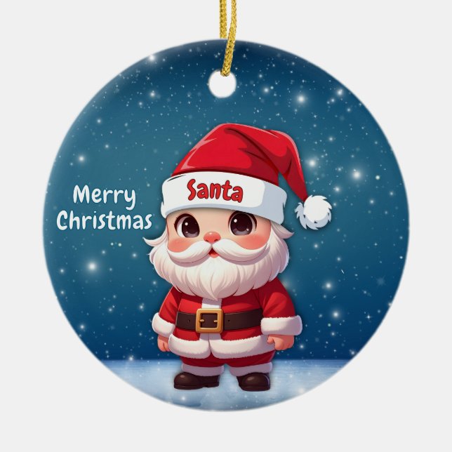Ornamento De Cerâmica Azul de Natal🎅 🎄 (Frente)