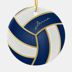 Ornamento De Cerâmica Azul e Branco personalizam o voleibol
