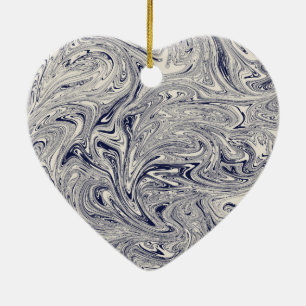 Ornamento De Cerâmica Azul Elegante e mármore branco