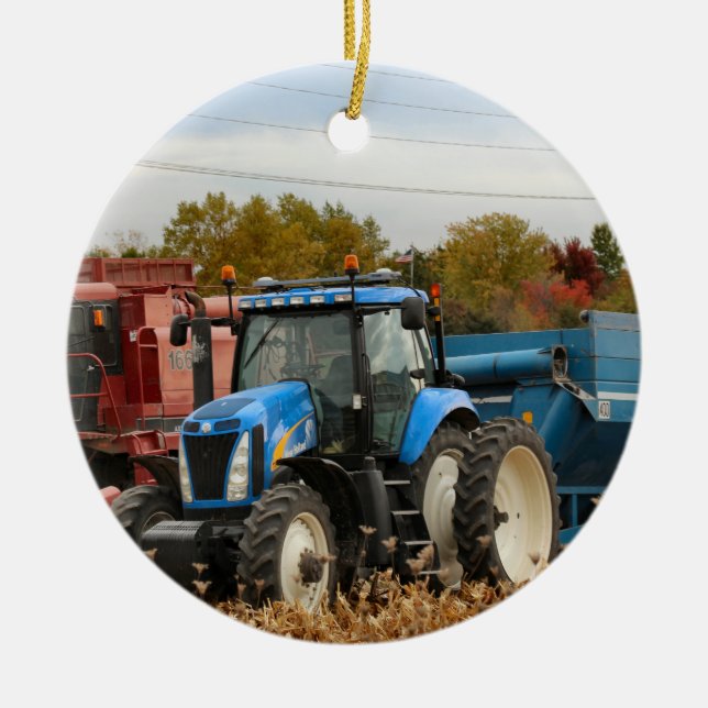 Ornamento De Cerâmica Azul Grande (Frente)