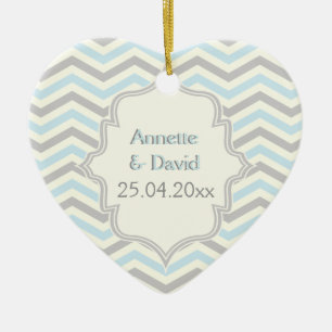 Ornamento De Cerâmica Azul moderno, cinza, padrão de fantasia de marfim