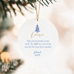 Ornamento De Cerâmica Azul Pagoda Árvore de Natal 1-Foto