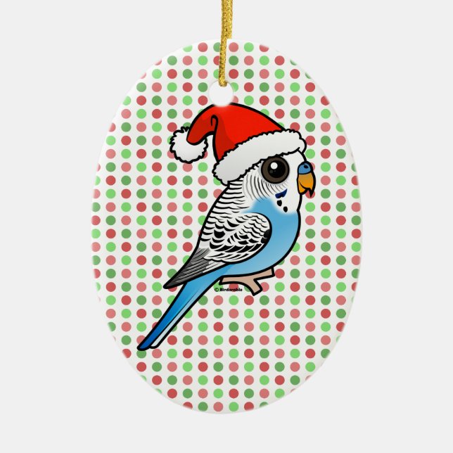 Ornamento De Cerâmica Azul papai noel (Frente)