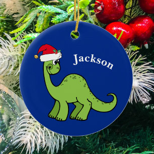 Ornamento De Cerâmica Azul para Crianças Personalizadas do Dinossauro d