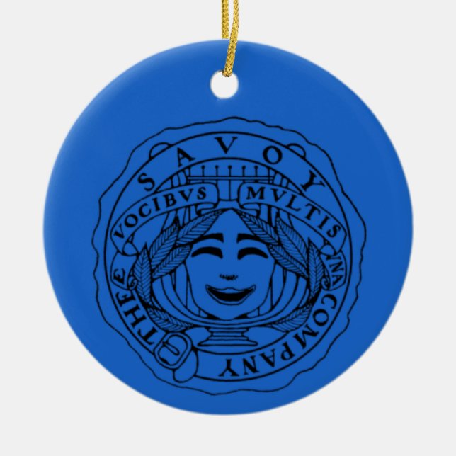 ornamento de cerâmica azul Savoy (Frente)