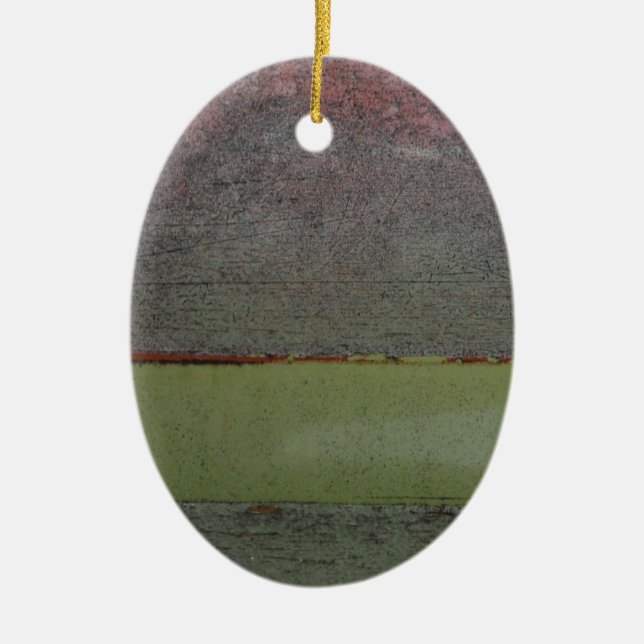 Ornamento De Cerâmica Azul Teal Cor-de-rosa Verde enferrujado (Frente)
