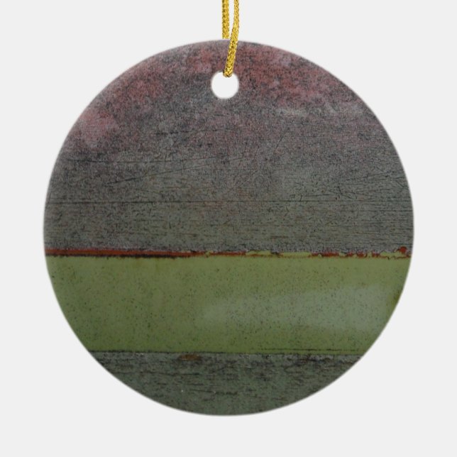 Ornamento De Cerâmica Azul Teal Cor-de-rosa Verde enferrujado (Frente)