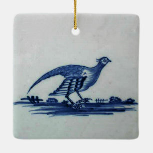 Ornamento De Cerâmica Azulejo Azul Antecipado - Agrupamento na Grama