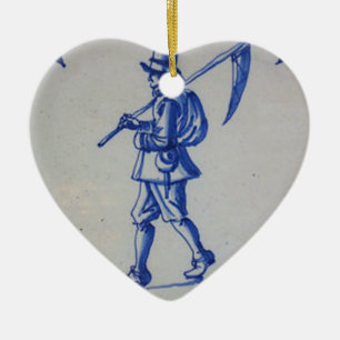 Ornamento De Cerâmica Azulejo Azul Delft - Modelo