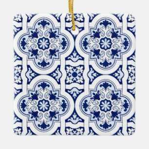 Ornamento De Cerâmica Azulejo azul português