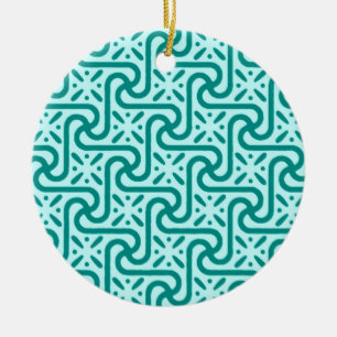Ornamento De Cerâmica Azulejo egípcio, turquesa e aqua