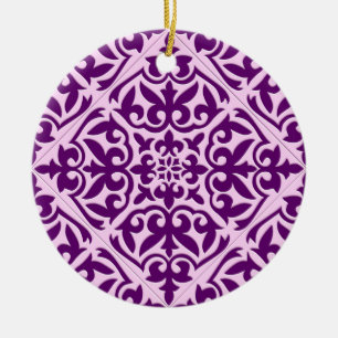 Ornamento De Cerâmica Azulejo marroquino - roxo e orquídea