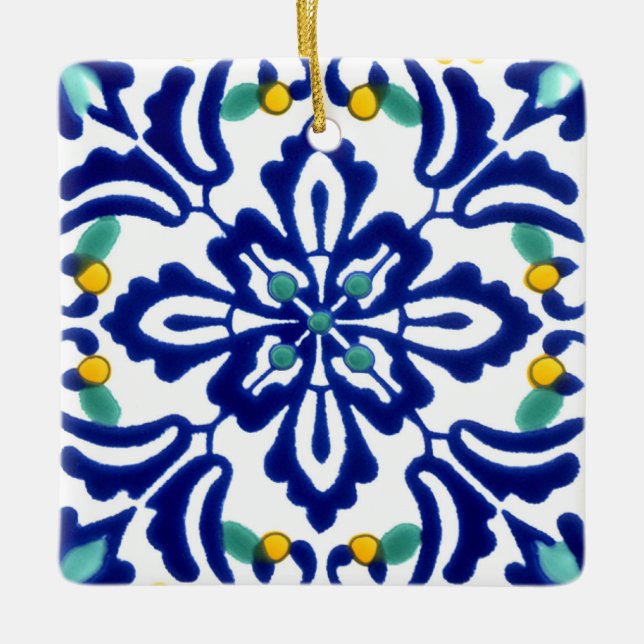 Ornamento De Cerâmica Azulejo mexicano Talavera Terracotta nº 10 (Frente)