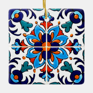 Ornamento De Cerâmica Azulejo mexicano Talavera Terracotta nº 9