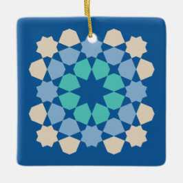 Ornamento De Cerâmica Azulejo Serenidade Turquesa