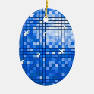 Ornamento De Cerâmica Azulejos de Disco Ovulação Azul Escuro
