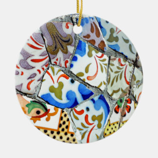 Ornamento De Cerâmica Azulejos de mosaico de Guell do parque de Gaudi